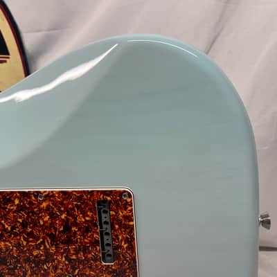 Fender Limited Edition American Professional II Stratocaster Thinline Semi-Hollow Body Electric Guitar - Transparent Daphne Blue image 12