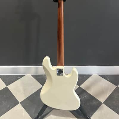 Left Handed Fender 62 Reissue Jazz Bass 2010s - Olympic White with after-market Warmoth Neck image 3