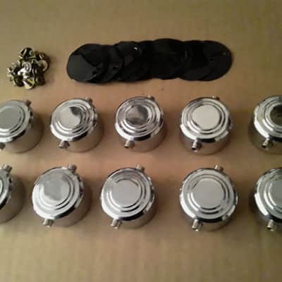 10 Pc. Chrome Double Sided Hayman/Camco Snare Drum Lugs Lot #1 + Gaskets & Screws (1 3/8" hole spacing) - *Very Rare to Find* image 4
