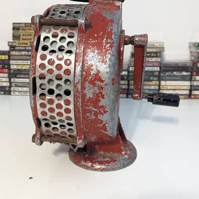 Vintage Mechanical Hand-Crank Air Raid Siren – 1960s Industrial Sound Effect / Prop – WWII Style image 6