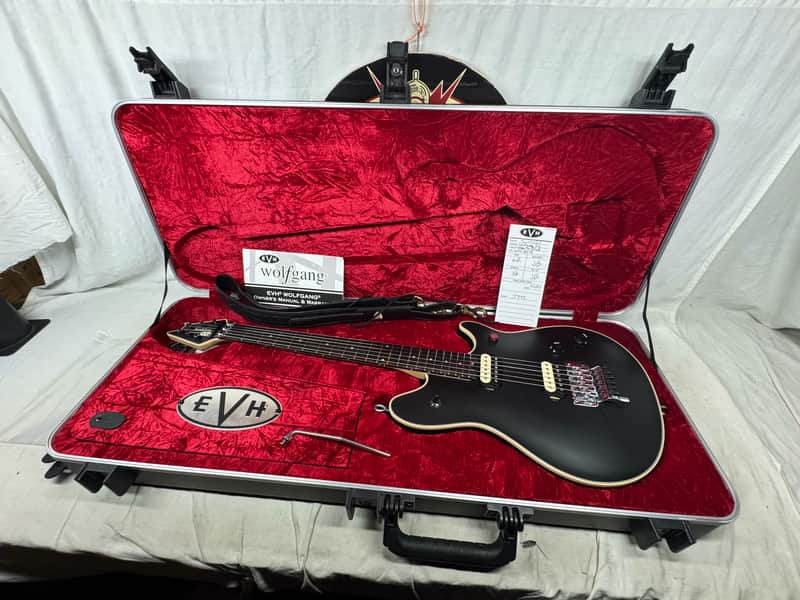 EVH Eddie Van Halen Wolfgang Signature Guitar with Case 2022 - Stealth Black image 1