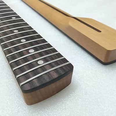 Roasted Maple Wood Matte Finish Strat Style Guitar Neck, Rosewood 22 Frets Fingerboard image 4