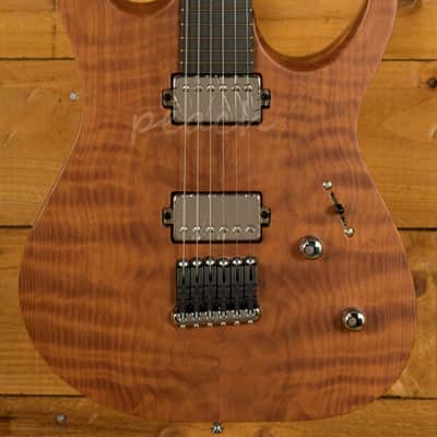 Mayones Duvell Elite 6 - Ebony - Curly Redwood image 1