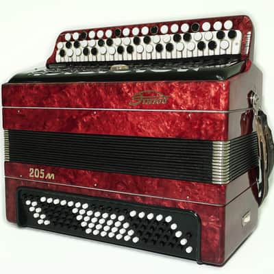 Tulskiy Russian Bayan Etude 205M Button Accordion 100 bass Acordeone de Botones, with Straps and Hard Case, 2437, Vintage Tula Factory Musical Instrument image 5