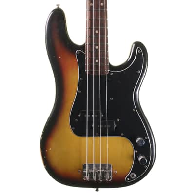 Fender 1974 Precision Bass Guitar, Sunburst with G&G Hard Case image 2
