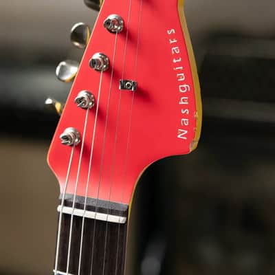 Nash JM-63 Electric Guitar - Fiesta Red over 3-Tone Burst with Hardshell Case image 5