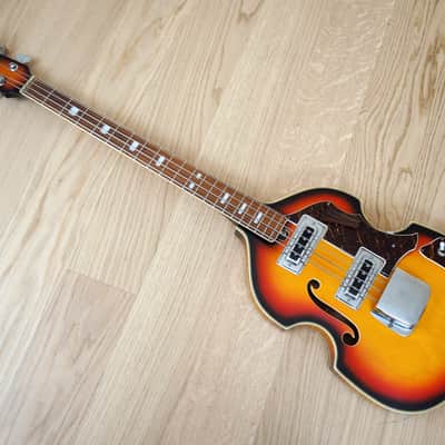 1960s Teisco Violin Bass Vintage w/ Scroll Headstock Japan, FB-2