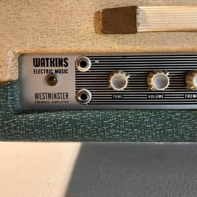 1962 Watkins WEM Westminster Tremolo 13 Watt Valve Guitar Amp (+ original tremolo pedal & amp cover, one owner from new!) image 2