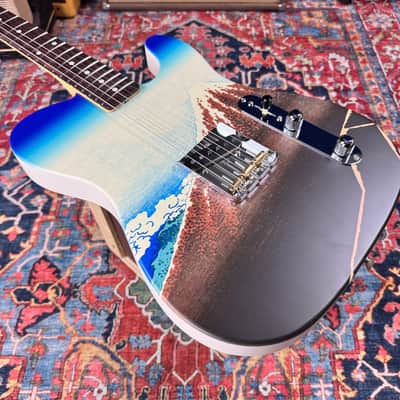 2024 Fender Japan Art Canvas Esquire by Katsushika Hokusai  Mint w/ Case & Hangtags image 15
