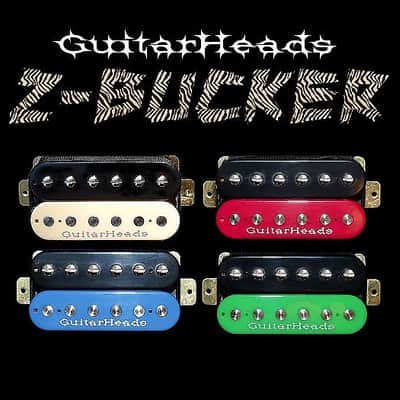 GuitarHeads Z-BUCKER Humbucker Pickups - Bridge/Neck Set of 2 - BLACK & CREAM ZEBRA image 4