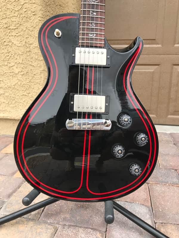 Paul Reed Smith PRS SC 245 w/ Birds - Pinstripe “1 of a kind” 2010 Black / Red image 1