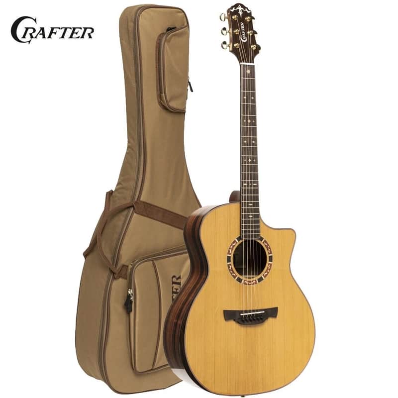 Crafter VL G22CE VVS VL Series Grand Auditorium Cutaway Solid Spruce Top Mahogany Neck 6-String Acoustic-Electric Guitar w/Gig Bag image 1