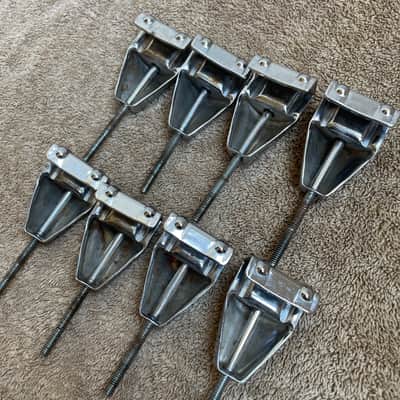 Yamaha Lot of 8 Bass Drum Tension Rods + Claws - Made in Japan 3 1/2” 80s - Chrome image 5