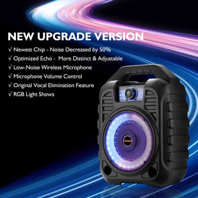 EARISE T26 Portable PA System with Wireless Microphone, Bluetooth Speaker, Karaoke Machine, FM Radio, Audio Recording, Remote Control, TF Card/USB/AUX Support image 5