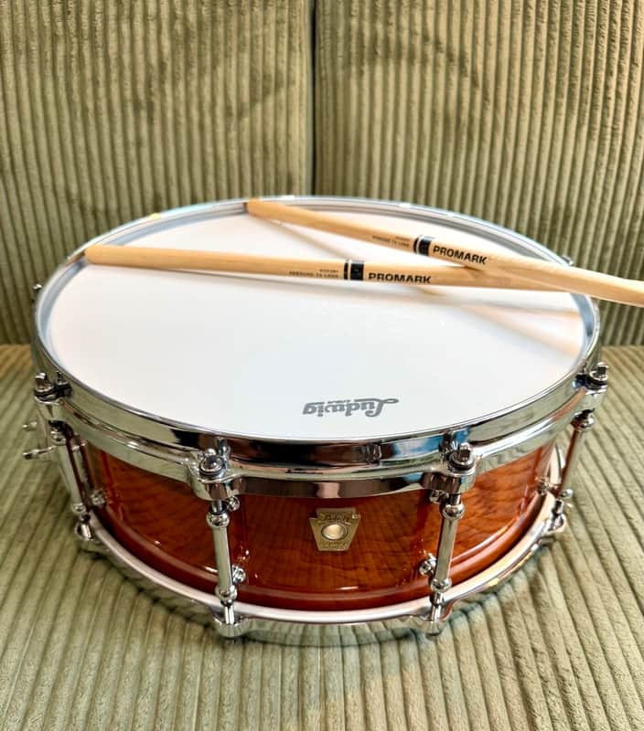 Ludwig Classic Maple Exotic Bubinga 14x5 Snare — Tube Lugs, Die-Cast Hoops, P86 image 1