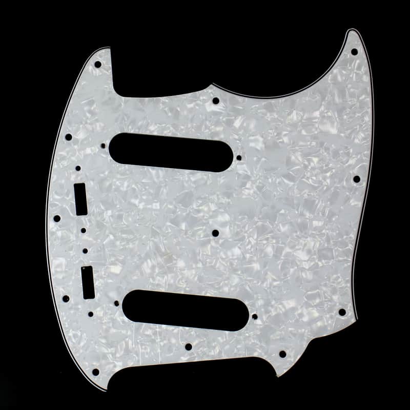 Replacment Pickguard For Mustang Classic Series style ,4Ply White Pearloid Bild 1