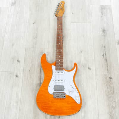Mint Tagima Stella DW Guitar, Bolivia Fretboard w/ Quilt Maple Top, Transparent Amber image 3