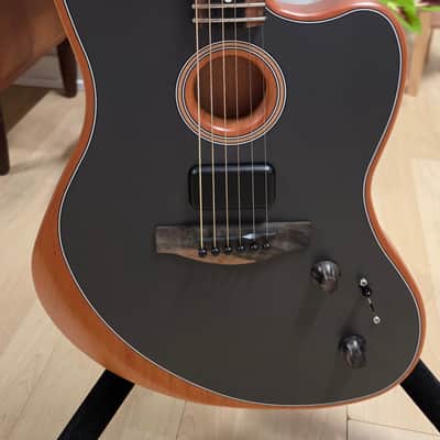 Fender American Acoustasonic Jazzmaster BRAND NEW Tungsten Green Mahogany Spruce Tim Shaw Shawbucker Humbucker Pickup Fishman Piezo System Semi-Hollow Body Acoustic-Electric Guitar image 11