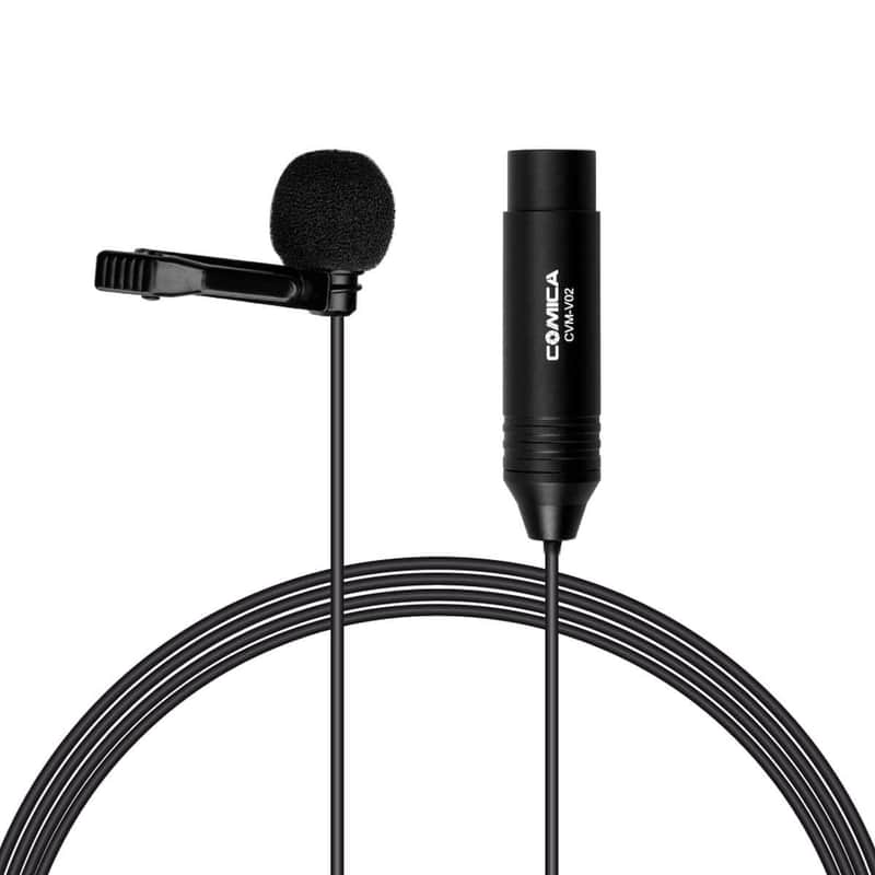 Comica CVM-V02C Cardioid XLR Lavalier 48V Interview Microphone, 1.8M image 1