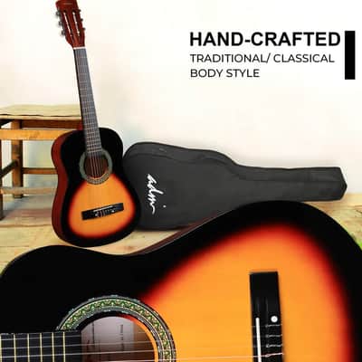 ADM Beginner Acoustic Classical Guitar Nylon Strings Wooden Guitar Bundle Kit for Kid Boy Girl Student Youth Guitarra Online Lessons with Gig Bag, Strap, Tuner, Strings, Picks (34 Inch, Sunburst) image 6