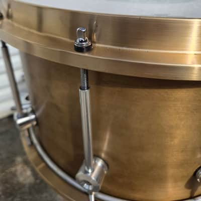 Oriollo Tiger 80 Bell Bronze Custom 14x8 Snare Drum W/ Duluth Hoops & Enduro Case (C017-23) image 5