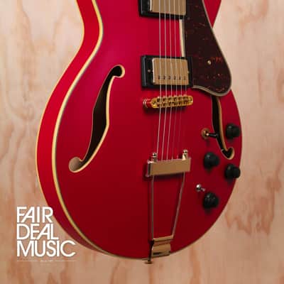 Ibanez AMH90 AM Artcore Expressionist in Cherry Red Flat, EX-DISPLAY image 2