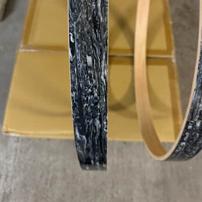 23” Classic Maple Bass Drum Hoops Pair - Vintage Black Oyster image 3