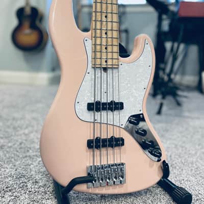 2022 Mike Lull M5V 5-String Bass Shell Pink w/ Highly Figured Birdseye Maple Fingerboard image 1