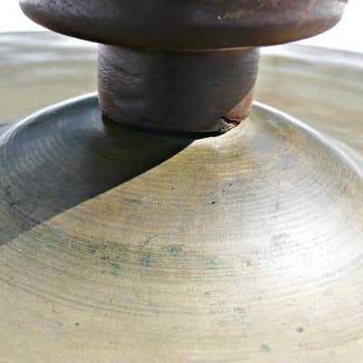 Soleman (?) Vintage 15" Marching Crash Cymbals with Wooden Handles - Traditional Natural Brass - PV Music Drum Shop Inspected and Tested - Play / Sound / Look Great image 22