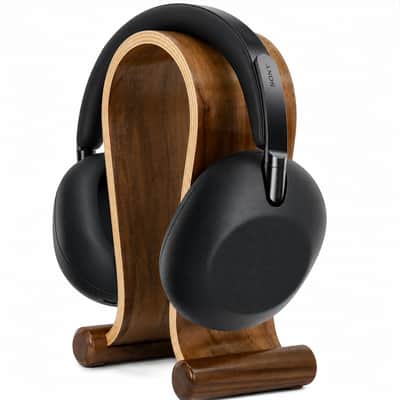 Sony 1000X THE COLLEXION Wireless Headphones, Black / Deco Essentials Wood Stand Bild 5