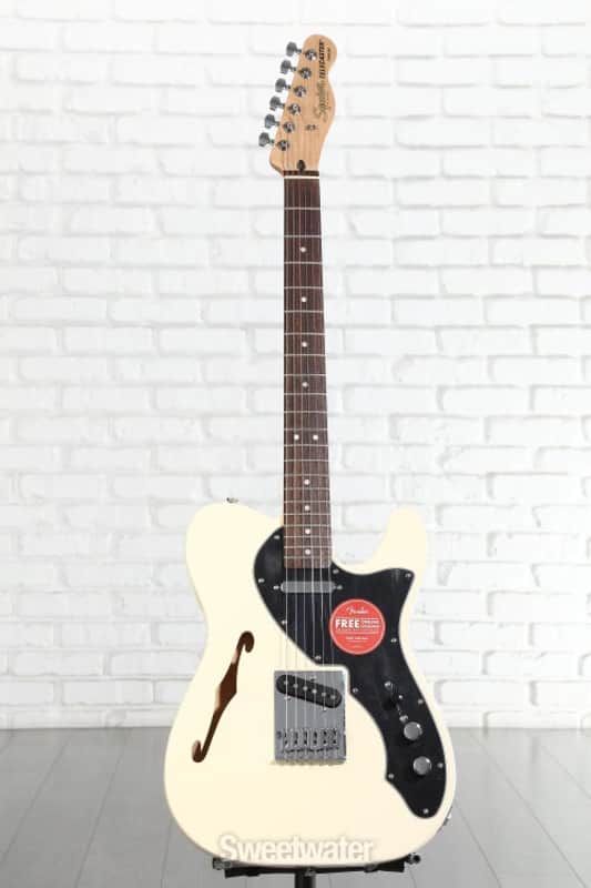 Squier Affinity Series Telecaster Thinline Electric Guitar - Olympic White with Laurel Fingerboard (TeleTLAFOWd1) image 1