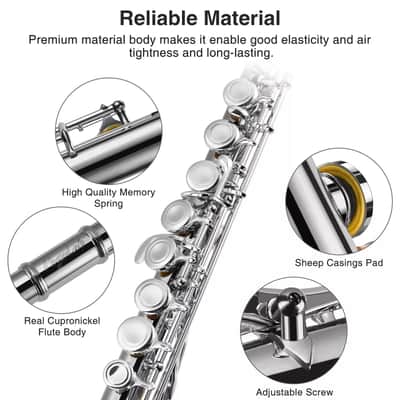 16-Key Closed Hole C Flute – Beginner & Student Kit with Carry Bag, Stand, & Accessories image 3
