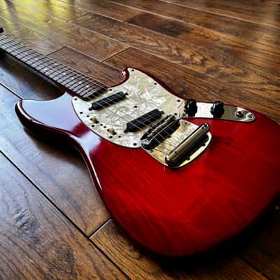 1993 Fender Traditional 60s Mustang Order Made Custom Transparent Red Premium Ash Maple Seymour Duncan MIJ Japan image 5