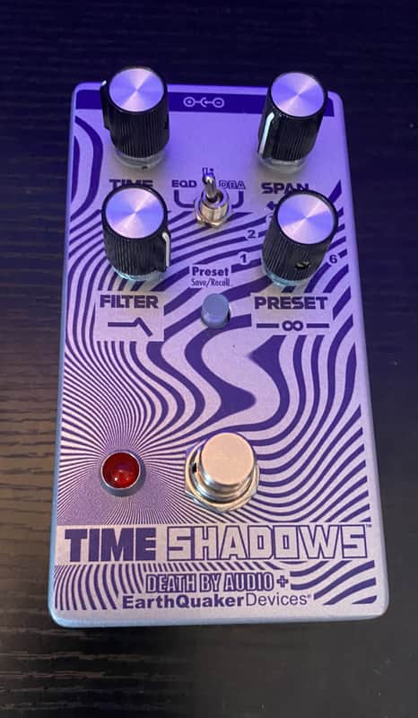 EarthQuaker Devices / Death By Audio Time Shadows Subharmonic Multi-Delay Resonator 2020 - Silver / Purple image 1
