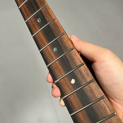 AAAAA Tele Ebony Fretboard Roasted flame Maple Electric Guitar Neck Radius 12inch Round stainless steel 22 frets hole 10mm Radius: 12 inches image 2