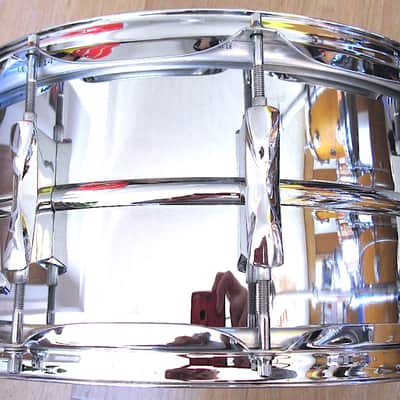 14" x 6.5" Premier 10-Lug Steel Beaded Shell Snare Drum - Vintage image 6