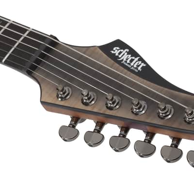 Schecter #1414 Banshee Mach-6 6-String Evertune Electric Guitar, Fallout Burst Finish image 7