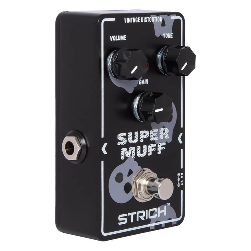 STRICH Distortion Guitar Pedal, Morpher Distortion, Super Muff Analog, Tight, Classic Crunch 80s Metal, True Bypass for Electric Guitar, White and Black image 1