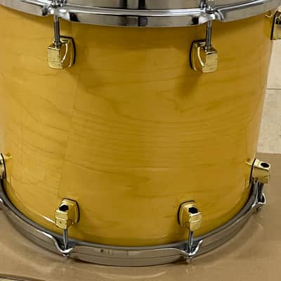 Yamaha Maple custom gold lugs 14x12 tom Blonde natural image 8