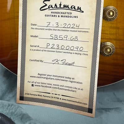Eastman SB59-GB Solid Body Single Cutaway - Goldburst, 7.9 lbs image 10