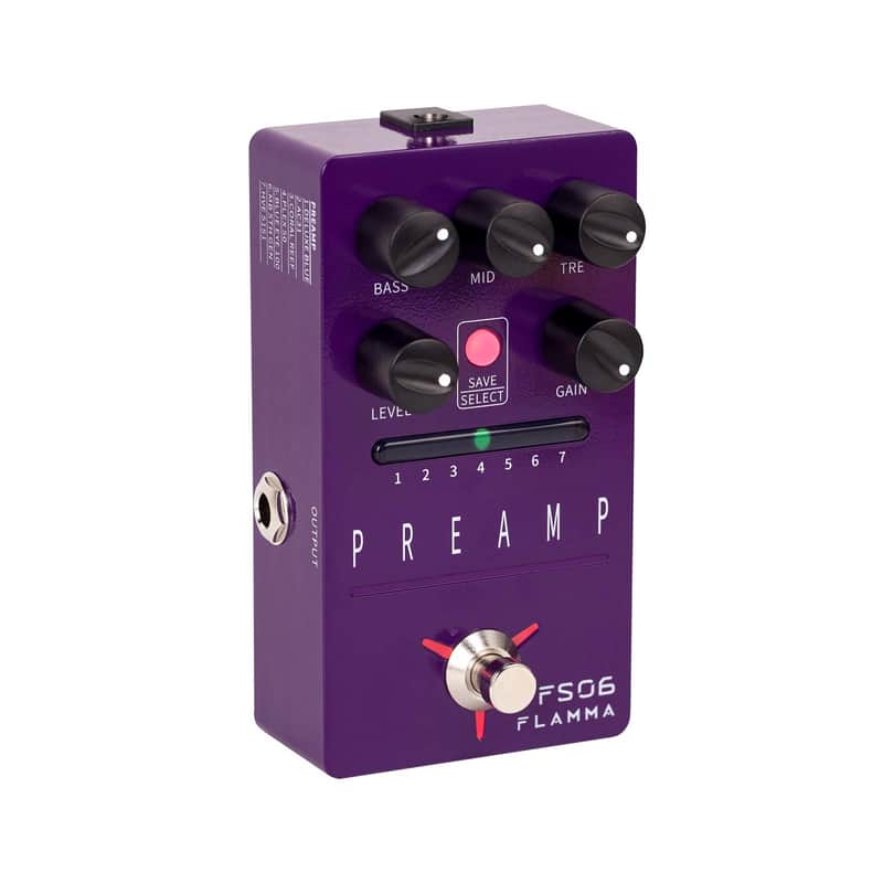 FLAMMA FS06 Digital Preamp Pedal Guitar Effects Pedal with Built-in Cabinet Simulation 7 Preamp Models Saveable Preset image 1