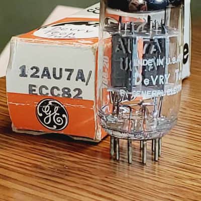 12AU7A GE 1962 NOS/NIB Made for "DeVRY Tech" MaxiPreamp2/TV7 Tested (1)Tube Lot image 1
