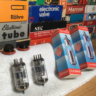 2x Rare 1969 Berlin Germany Telefunken <> Ribbed Plate 7DJ8 PCC88 ~ 6DJ8 6922 Plugin Rode K2 NTK AT-4060 Tube Mic ~ Natural Smooth Tone Warm Harmonic Layering Incredible Detail ~ Amplitrex Digitally Tested (Collectible Pair Similar Codes) image 2