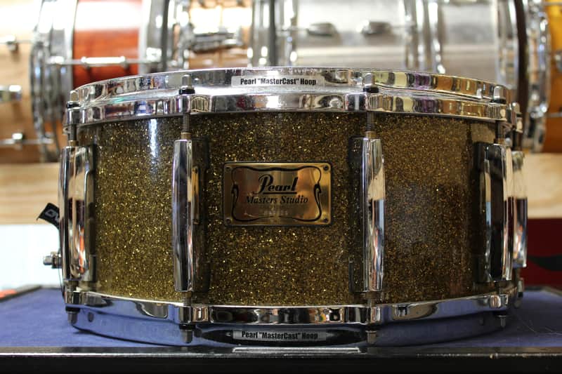 Pearl 6.5x14 Masters Studio Snare Drum in Bronze Sparkle image 1