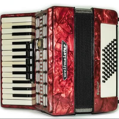 Vintage Weltmeister Serino 48 Bass Lightweight Piano Accordion for Beginners Children Kids, made in Germany Small Accordian with New Straps, 2735 image 6