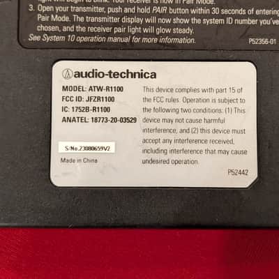 Audio-Technica System 10 ATW-1101/G 2.4GHz Digital Wireless Instrument System w/ Guitar Cable 2020's - Black image 4