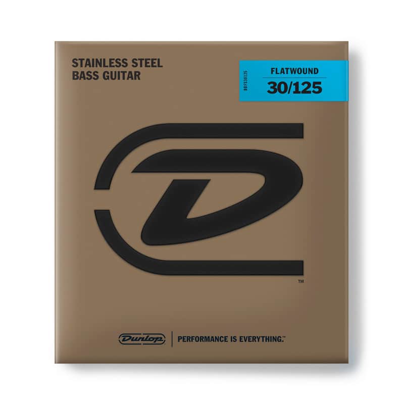 Dunlop DBFS30125 Flatwound Stainless Steel Electric Bass Strings, Long Scale (.30-.125) image 1
