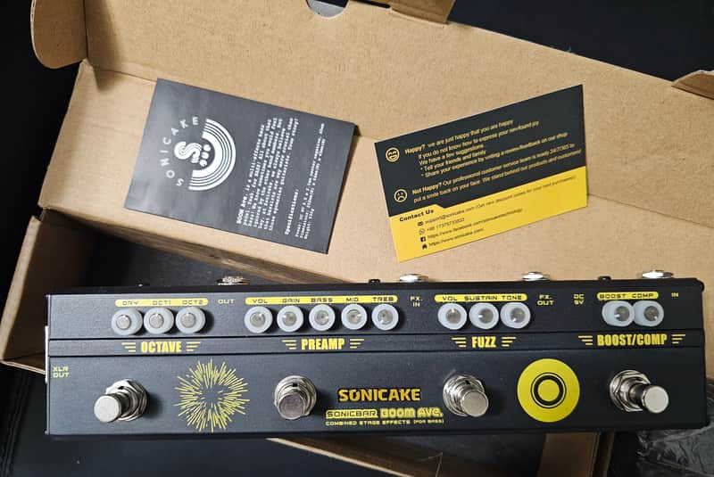 Sonicake BOOM AVE Bass Preamp DI Box Multi Effects Pedal Compressor Boost Fuzz Octave FX image 1