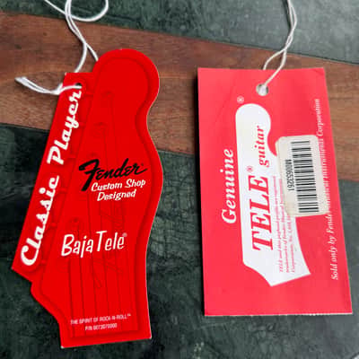 Fender Baja Telecaster Inspection tag and Hang tag - 2009 image 2