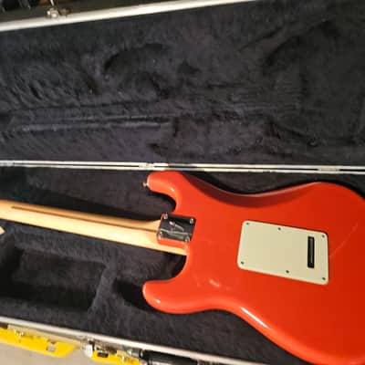 Fender  strat player 11 coral  red Mexico made image 8